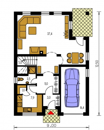 Mirror image | Floor plan of ground floor - RIVIERA 195